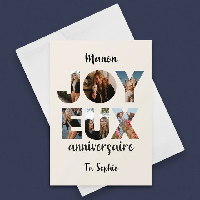 Collage Photo De Lettre: Écrit Cent Ans De Tes Photos - Carte De Vœux