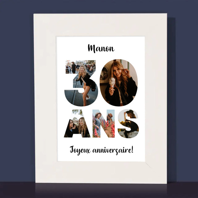 Collage Photo De Lettre: 30 Ans - Cadre Photo