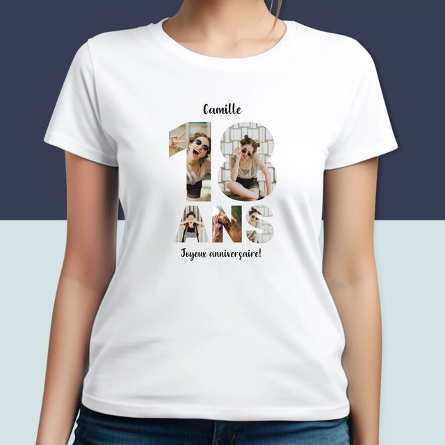 Collage Photo De Lettre: 18 Ans - T-Shirt Pour Femmes