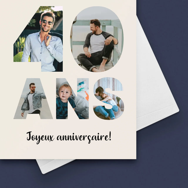 Collage Photo De Lettre: 40 Ans De Tes Photos - Carte De Vœux