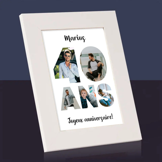 Collage Photo De Lettre: 40 Ans De Tes Photos - Cadre Photo