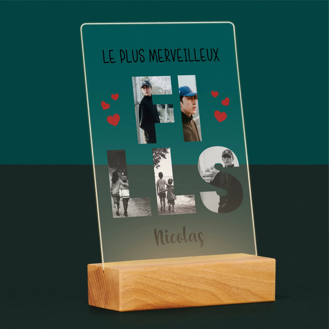 Collage Photo De Lettre: Fills De Tes Photos - Impression Sur Verre Acrylique