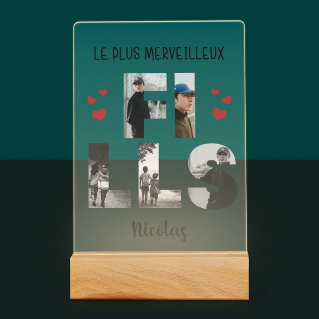 Collage Photo De Lettre: Fills De Tes Photos - Impression Sur Verre Acrylique