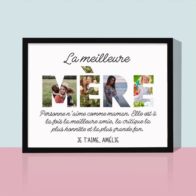 Collage Photo De Lettre: La Plus Merveilleuse Mère Du Monde - Impression Encadrée 30X40