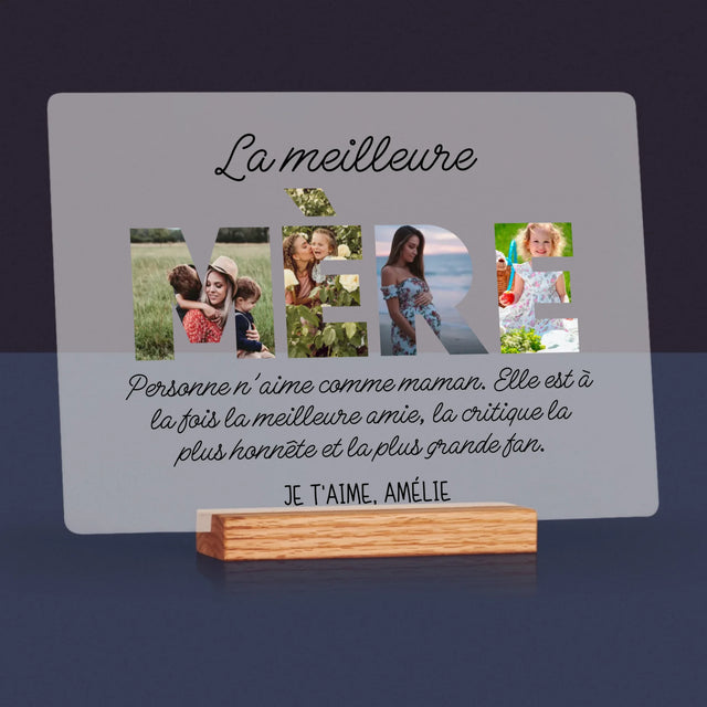 Collage Photo De Lettre: La Plus Merveilleuse Mère Du Monde - Impression Sur Verre Acrylique