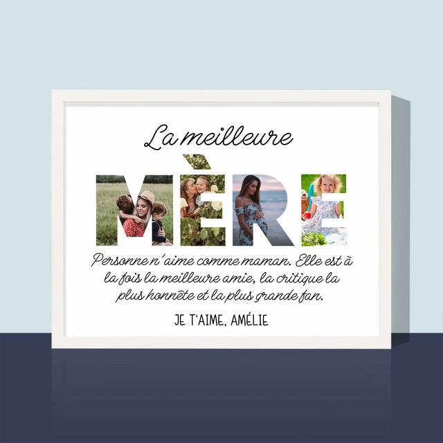 Collage Photo De Lettre: La Plus Merveilleuse Mère Du Monde - Impression Encadrée 30X40