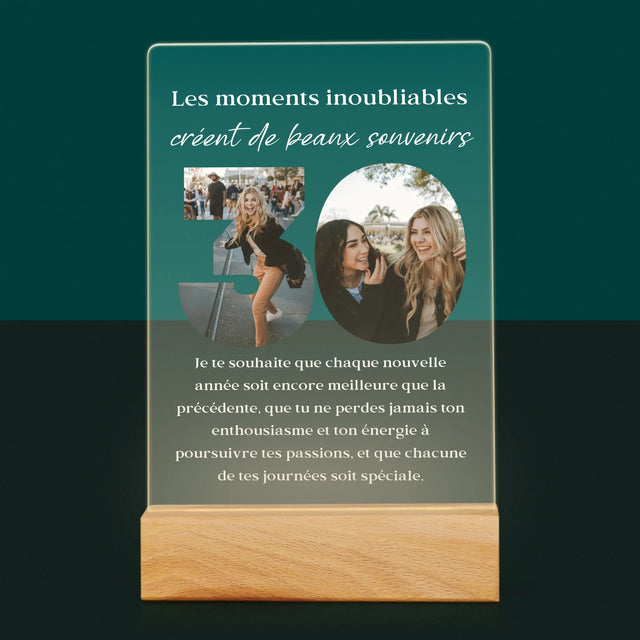 Collage Photo De Lettre: 30 Anniversaire - Impression Sur Verre Acrylique