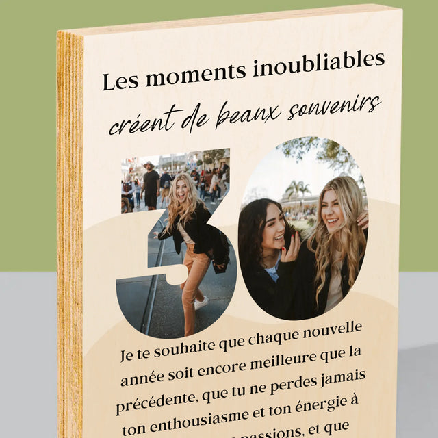 Collage Photo De Lettre: 30 Anniversaire - Impression Sur Bois