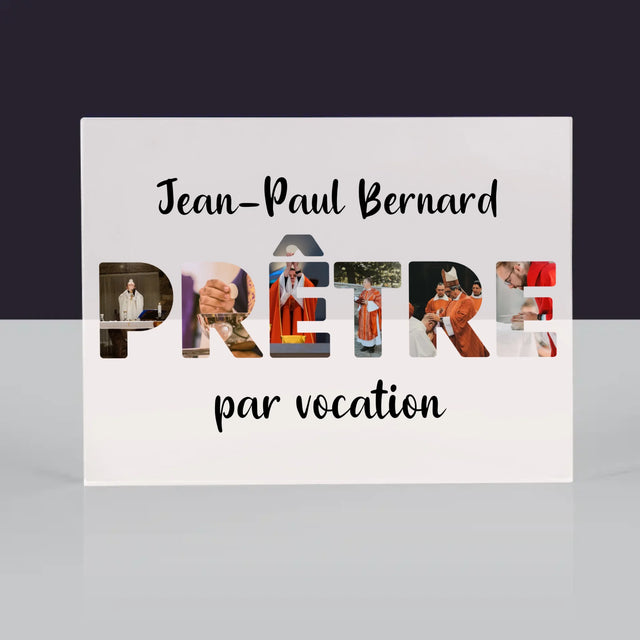 Collage Photo De Lettre: Prêtre Par Vocation - Bloc Acrylique