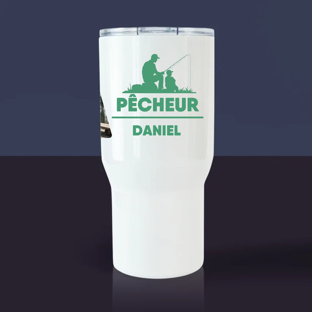 Collage Photo De Lettre: Papa Pêcheur - Mug De Voyage 650 Ml