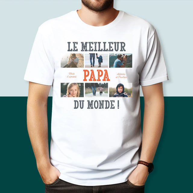 Le Collage Photo: Le Meilleur Papa Du Monde Photos - T-Shirt Pour Hommes