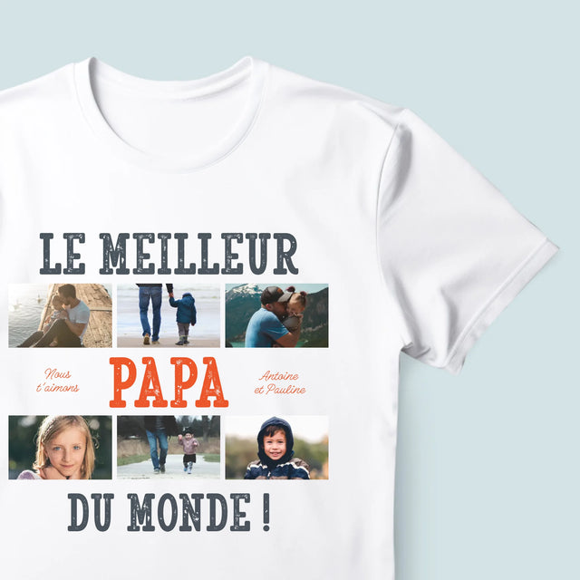 Le Collage Photo: Le Meilleur Papa Du Monde Photos - T-Shirt Pour Hommes