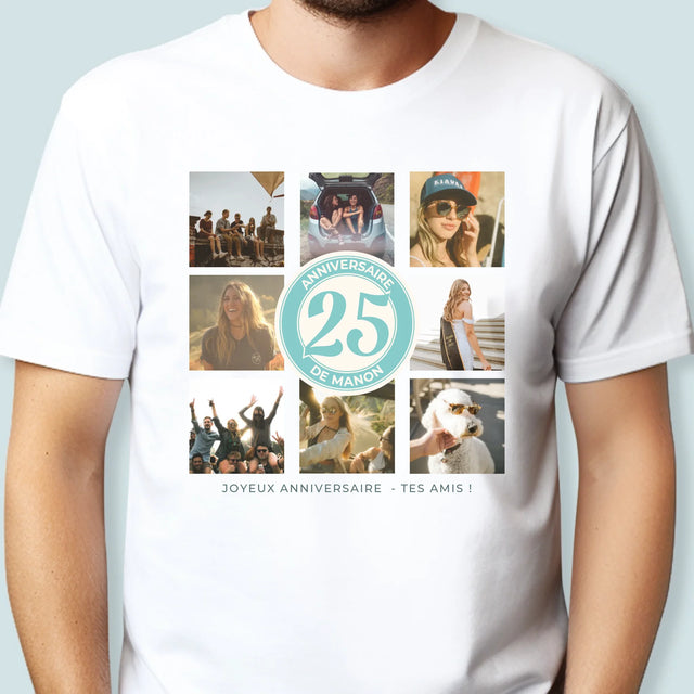Le Collage Photo: 25 Anniversaire - T-Shirt Pour Hommes