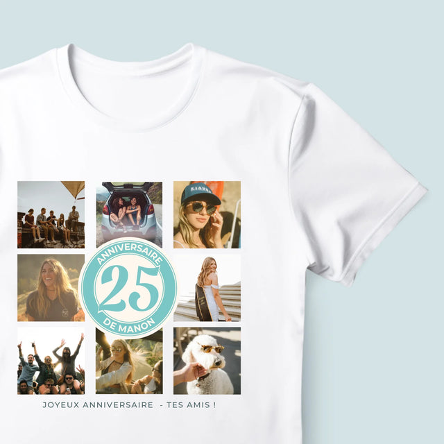 Le Collage Photo: 25 Anniversaire - T-Shirt Pour Hommes