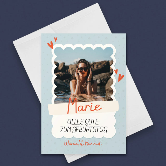 Zdjęcie i Podpis: Urodzinowa Ramka - Kartka z życzeniami | DE
