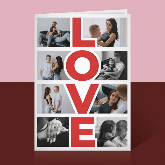 Fotokolaż: Słowo Love - Kartka z Życzeniami | DE