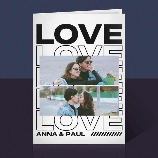 Fotokolaż: z Napisem Love - Kartka z Życzeniami | DE
