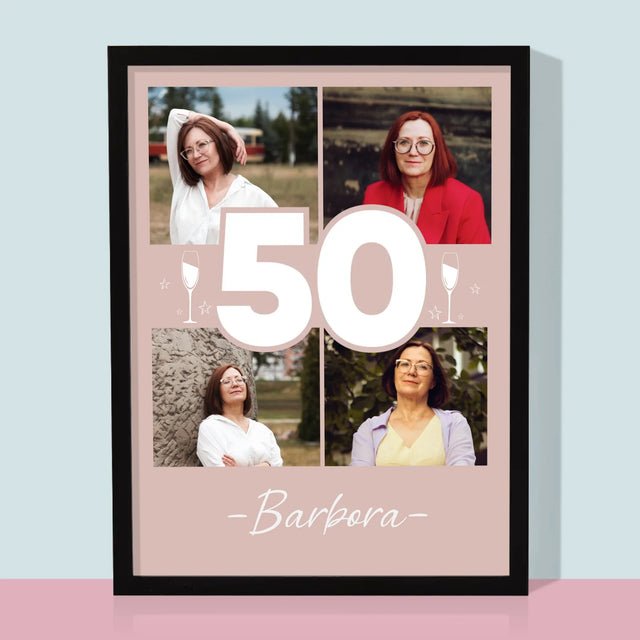 Fotokolaż: 50 Kieliszki - Wydruk Obramowany | SK