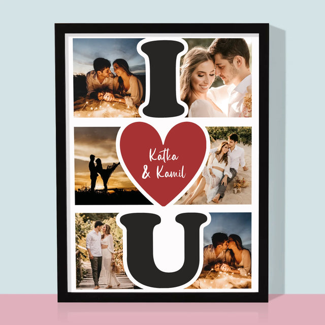 Fotokolaż: I Love You - Wydruk Obramowany | SK