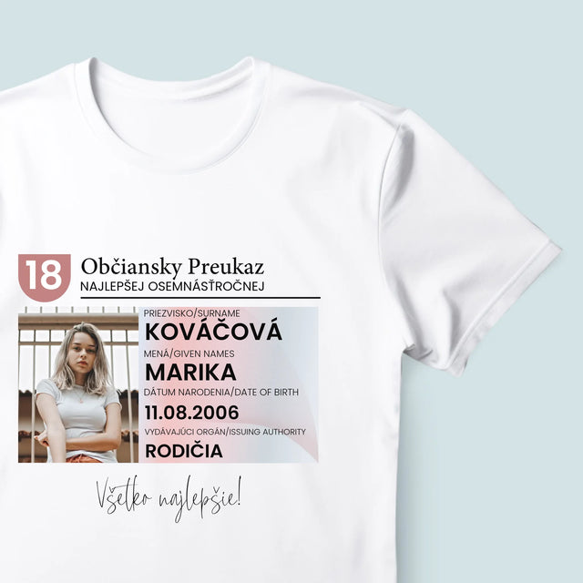 Zdjęcie i Podpis: Dowód Osobisty - Koszulka Męska | SK