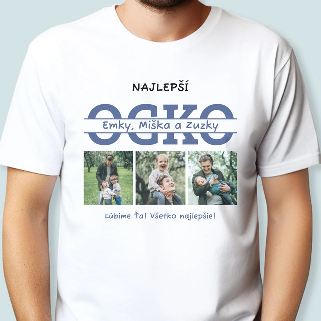 Fotokolaż: Najlepszy Tata Imiona - Koszulka Męska z Nadrukiem | SK