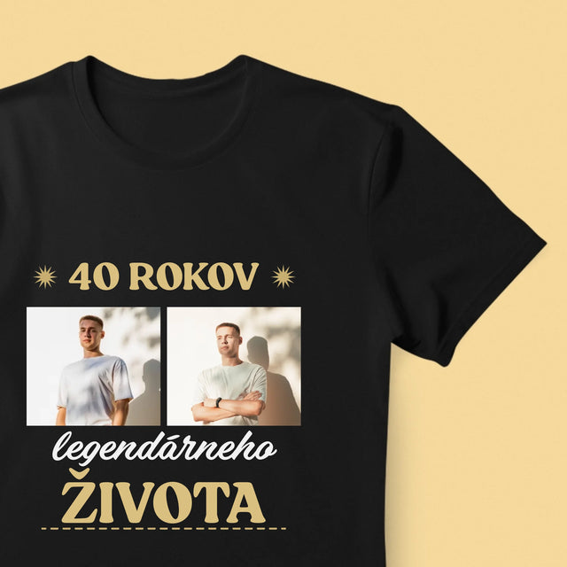 Fotokolaż: 40 Lat Bycia Legendą - Koszulka Męska z Nadrukiem | SK