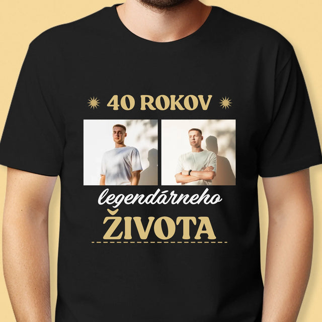 Fotokolaż: 40 Lat Bycia Legendą - Koszulka Męska z Nadrukiem | SK