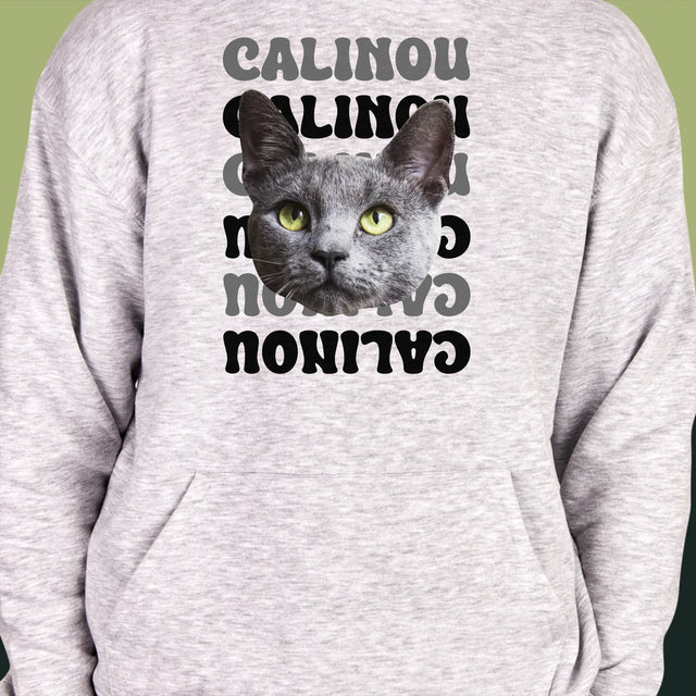 Ton Personnage: Photo De L'Animal Avec Son Nom - Sweat À Capuche Pour Hommes