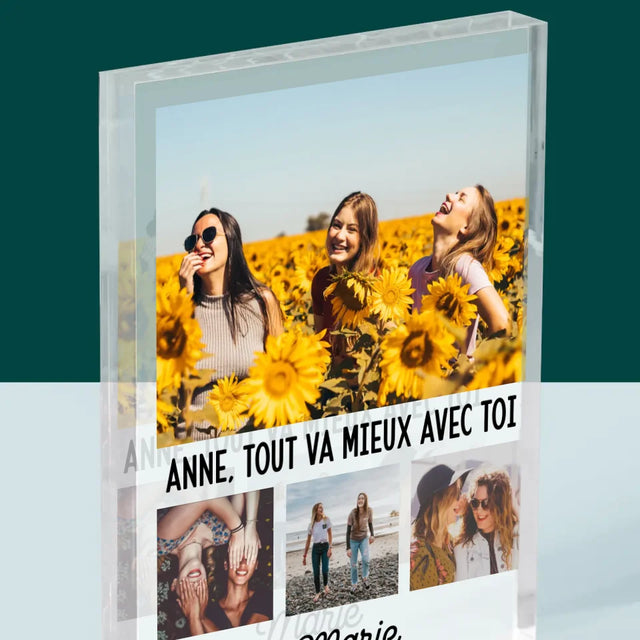 Photo Et Texte: Meilleures Amies - Bloc Acrylique