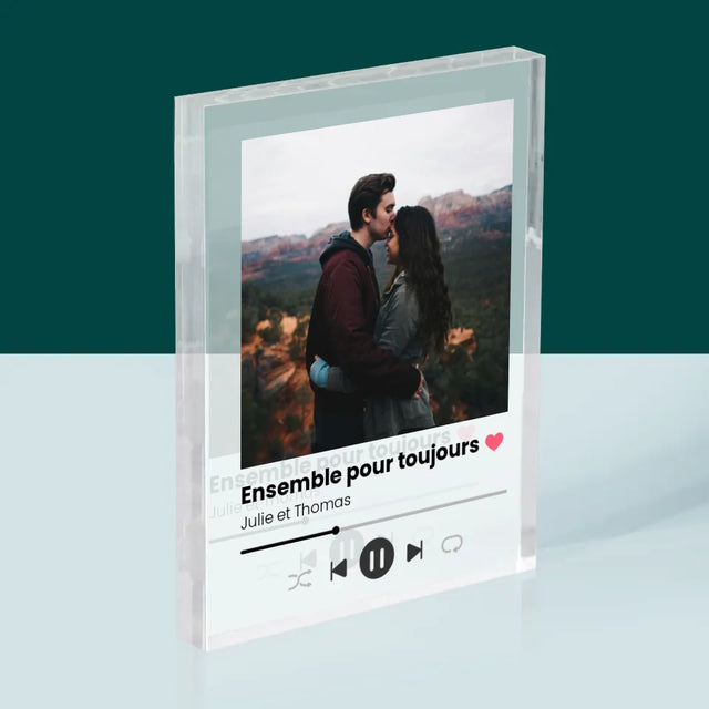 Photo Et Texte: Spotify Avec Ta Photo - Bloc Acrylique
