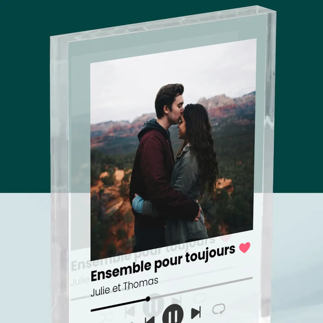 Photo Et Texte: Spotify Avec Ta Photo - Bloc Acrylique