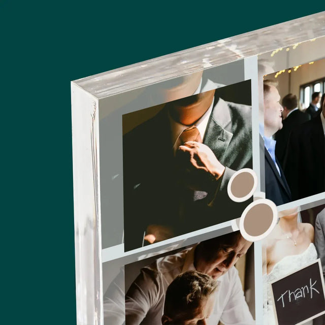 Collage Photo: Merci, Collage De Photos Pour Le Témoin - Bloc Acrylique 