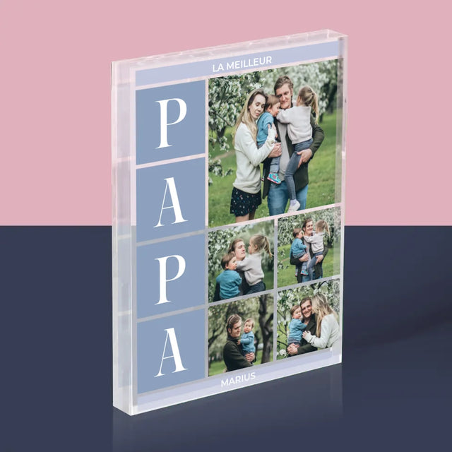 Collage Photo: Meilleur Collage De Papa - Bloc Acrylique