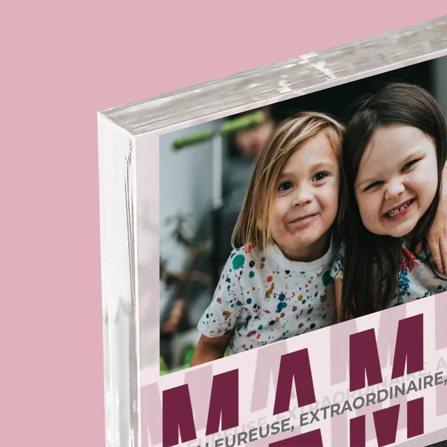 Collage Photo: Grand-Mère - Traits De Caractère Copy - Bloc Acrylique