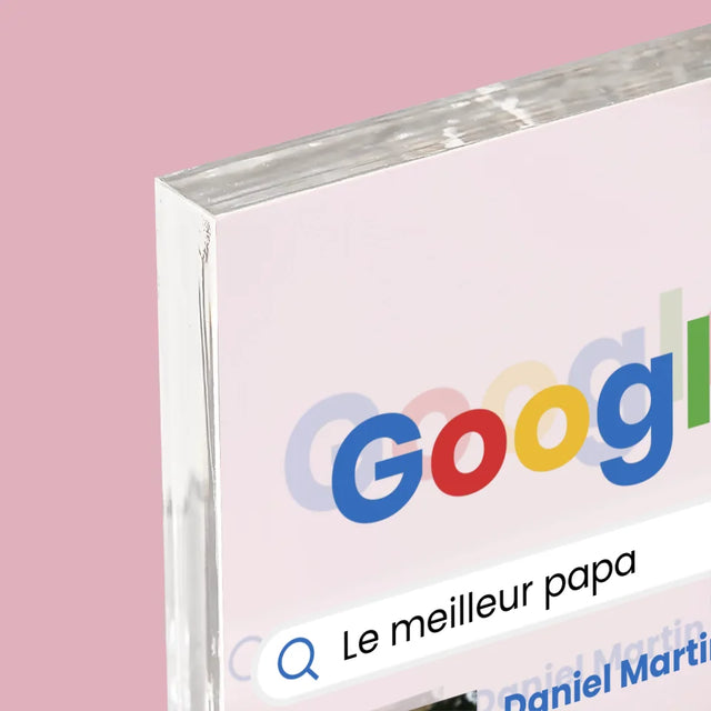 Photo Et Texte: Meilleur Père Résultat Google - Bloc Acrylique