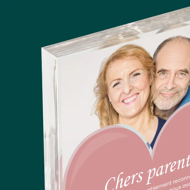 Photo Et Texte: Chers Parents - Bloc Acrylique