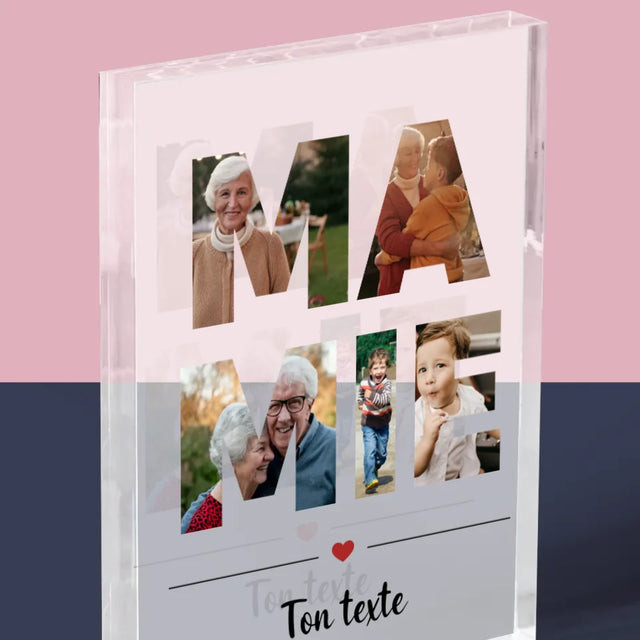 Collage Photo De Lettre: La Grand-Mère De Tes Photos - Bloc Acrylique
