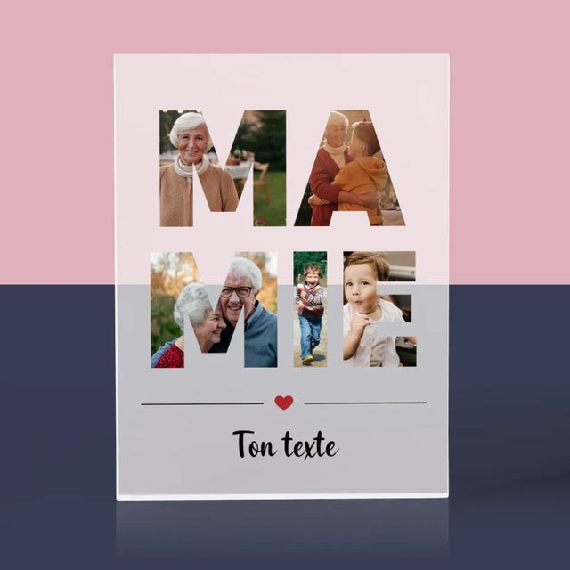 Collage Photo De Lettre: La Grand-Mère De Tes Photos - Bloc Acrylique