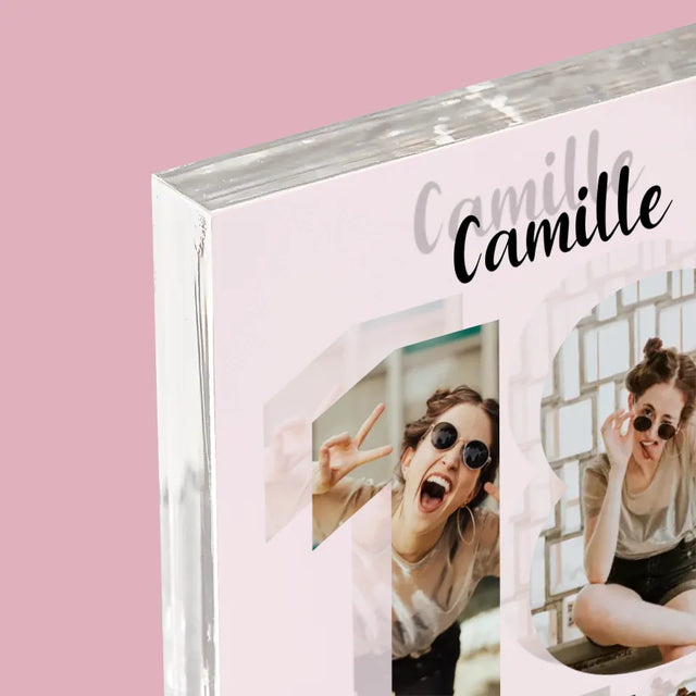 Collage Photo De Lettre: 18 Ans - Bloc Acrylique