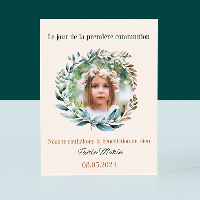 Photo Et Texte: Le Jour De La Première Communion - Bloc Acrylique