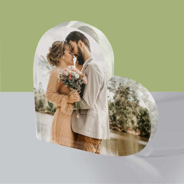 Photo Et Texte: Ta Photo - Bloc Acrylique Cœur