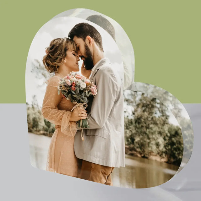 Photo Et Texte: Ta Photo - Bloc Acrylique Cœur