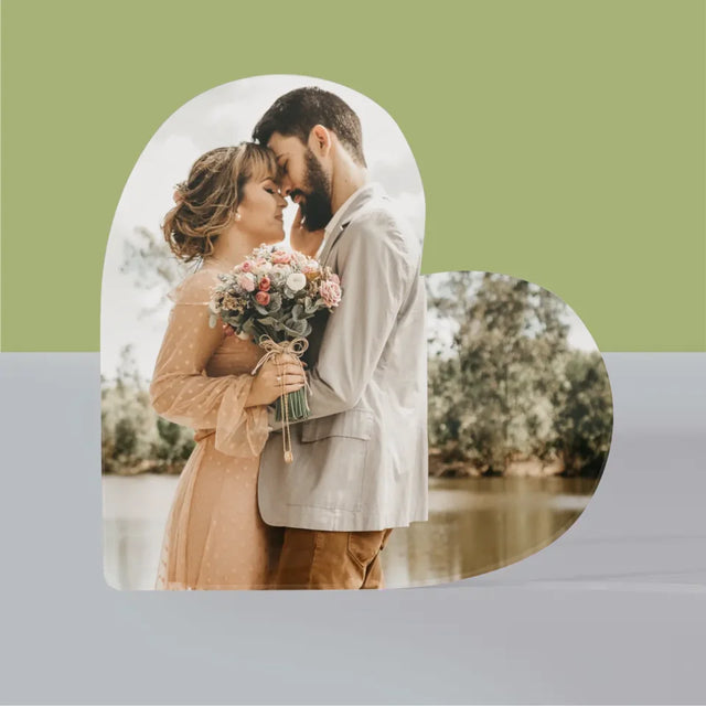 Photo Et Texte: Ta Photo - Bloc Acrylique Cœur