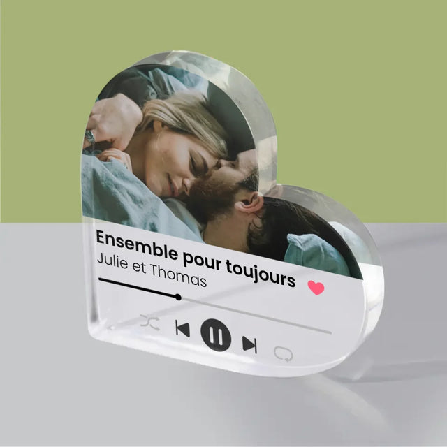 Photo Et Texte: Spotify Avec Ta Photo - Bloc Acrylique Cœur