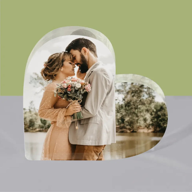 Photo Et Texte: Ta Photo - Bloc Acrylique Cœur