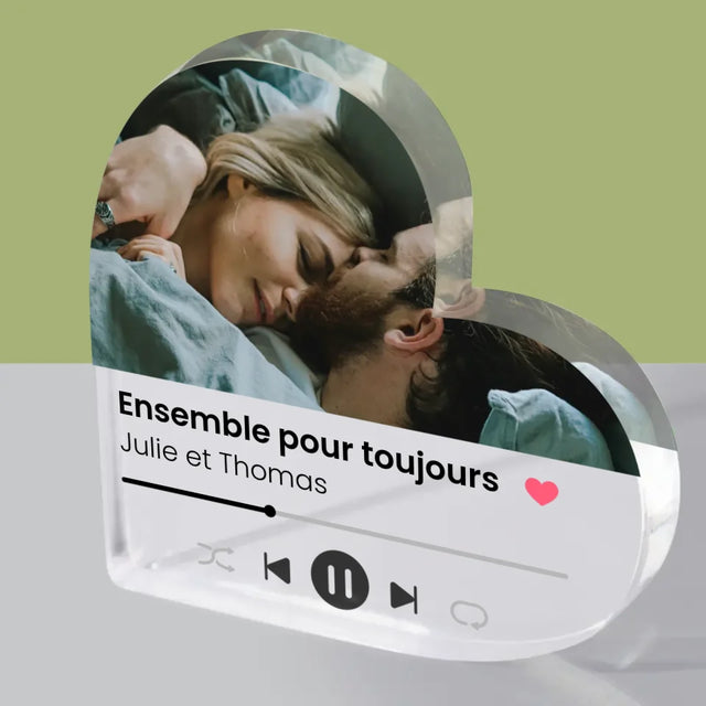 Photo Et Texte: Spotify Avec Ta Photo - Bloc Acrylique Cœur