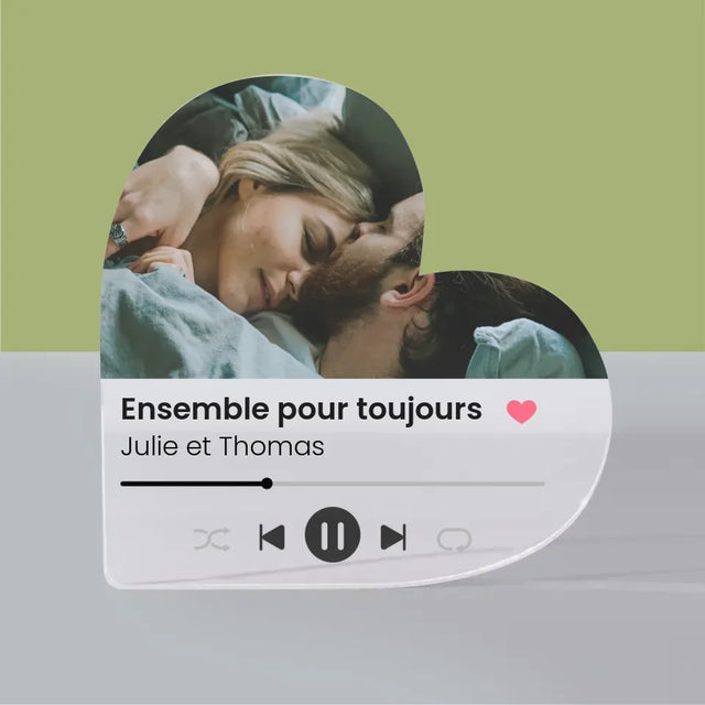 Photo Et Texte: Spotify Avec Ta Photo - Bloc Acrylique Cœur