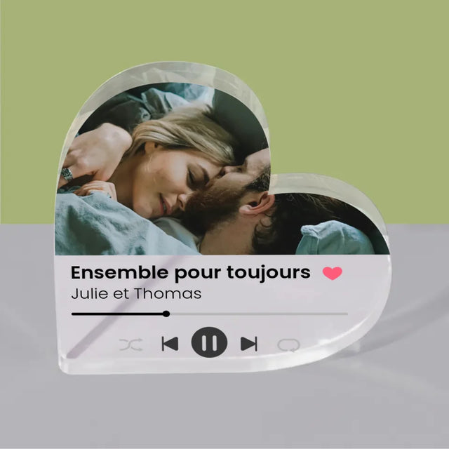 Photo Et Texte: Spotify Avec Ta Photo - Bloc Acrylique Cœur