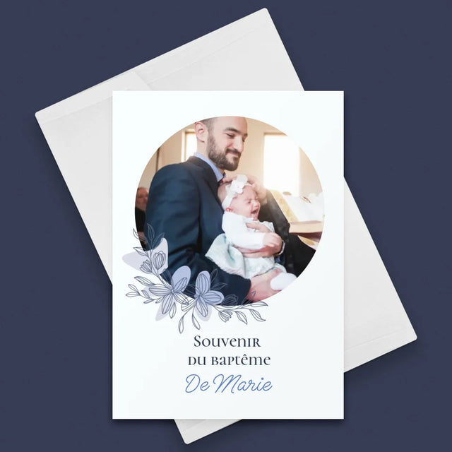 Photo Et  Texte: Souvenir Du Baptême - Carte De Vœux