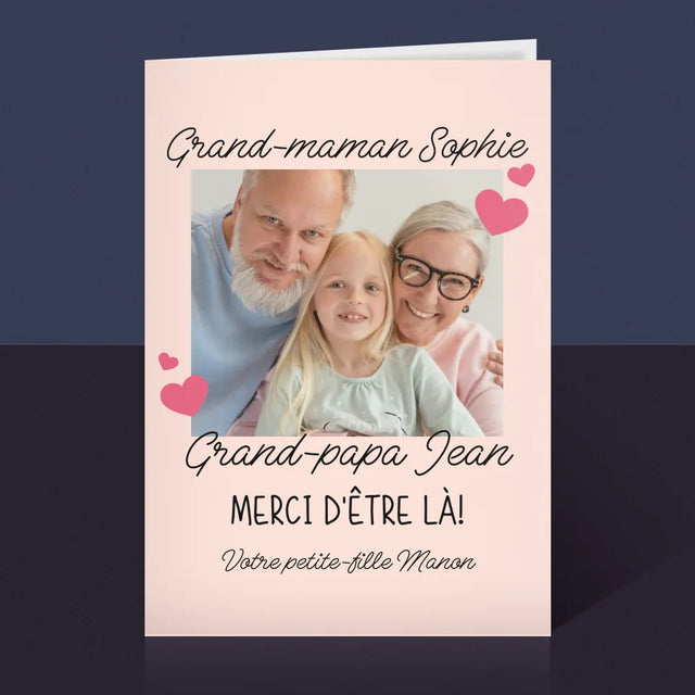 Photo Et Texte: Merci Aux Grands-Parents - Carte De Vœux